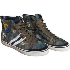 Polo Ralph Lauren Men's 10.5 D Solomon Downhill Skier Canvas Sneakers Olive Camo